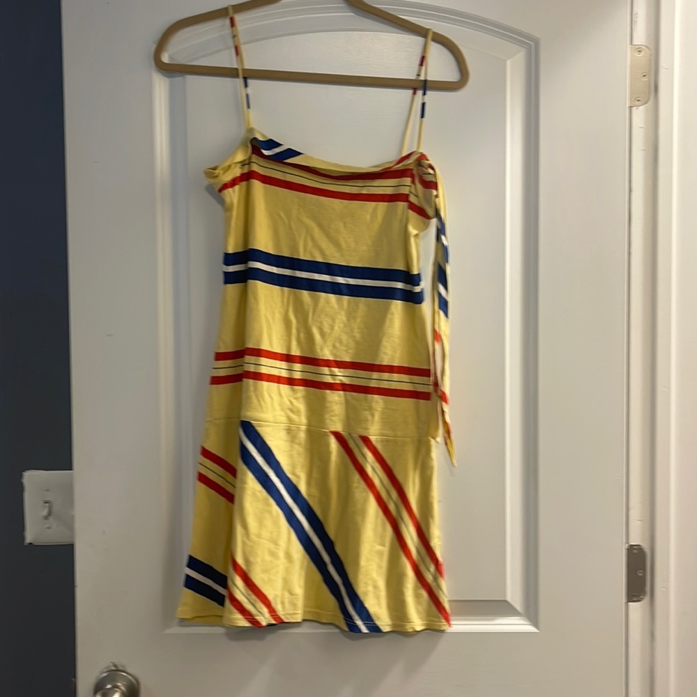 Free People Yellow Strip  tie cotton Dress S/P